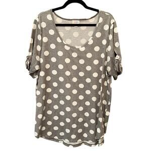 Lularoe Morgan Flare Tee White & Gray Size 2XL